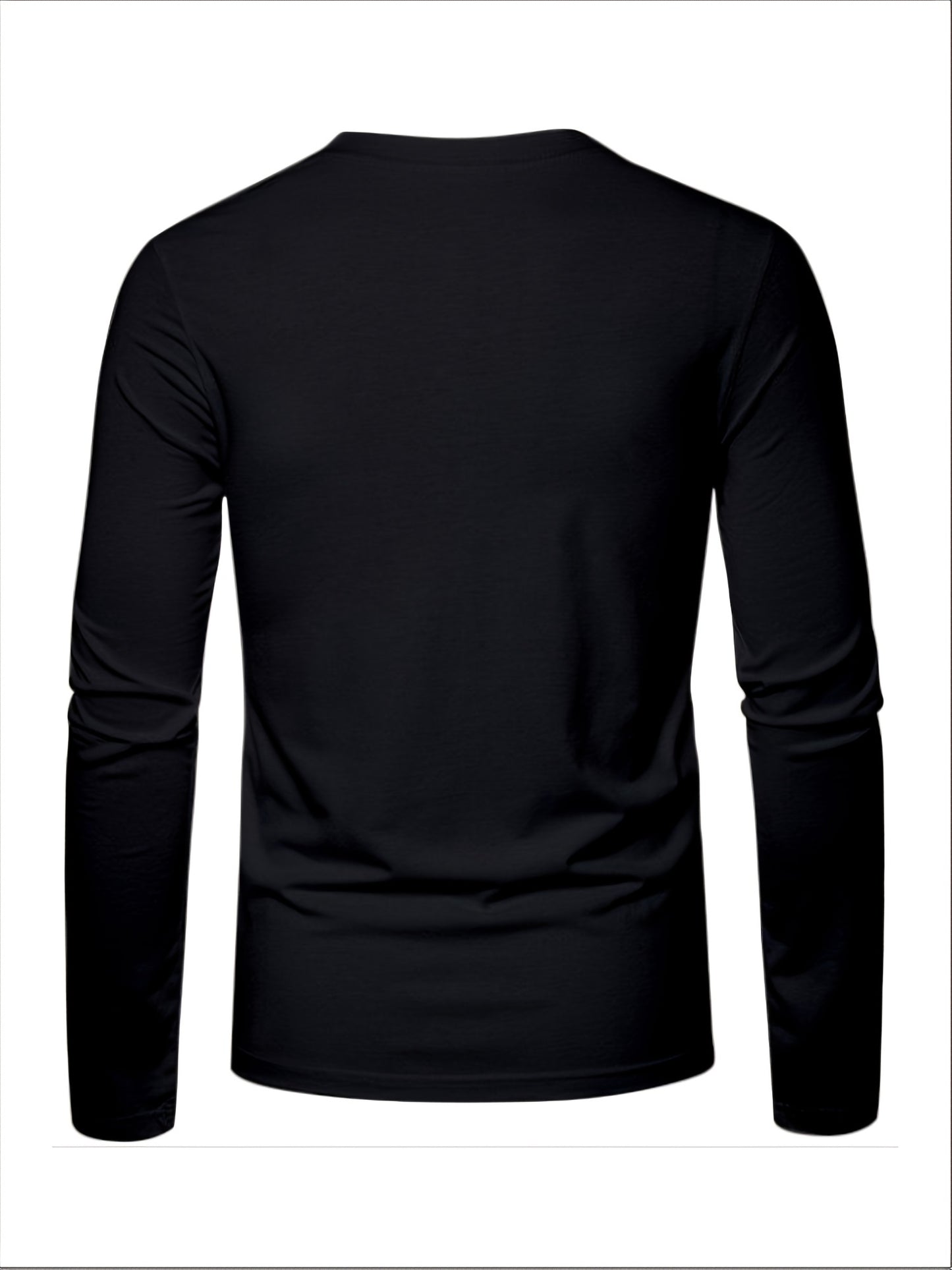 Men's pure cotton long sleeved T-shirt with letter print, casual round neck, breathable sports top, comfortable regular style, fashionable, ideal gift for outdoor activities, regular sleeve length, suitable for all seasons