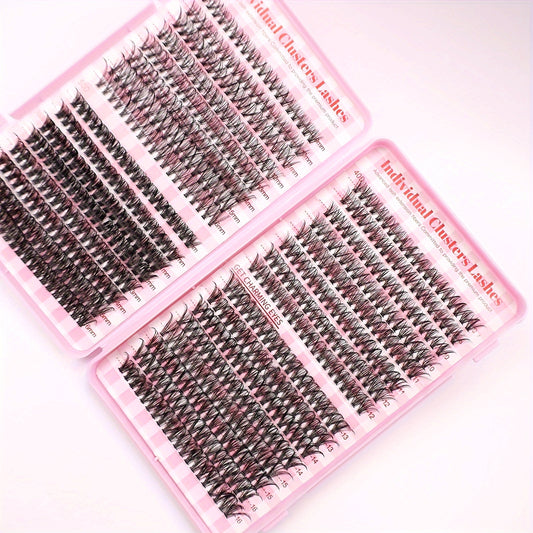 640 Paquets de Cils Extensions – D Volume, Cils Naturels Fluffy, Effet 3D Waterproof, DIY, Longueurs 9-18 mm, Épaisseurs 30D-80D, Parfaits pour Style Cat Eye, Doll Eye et Naturel, Idéaux pour Soirées Quotidiennes