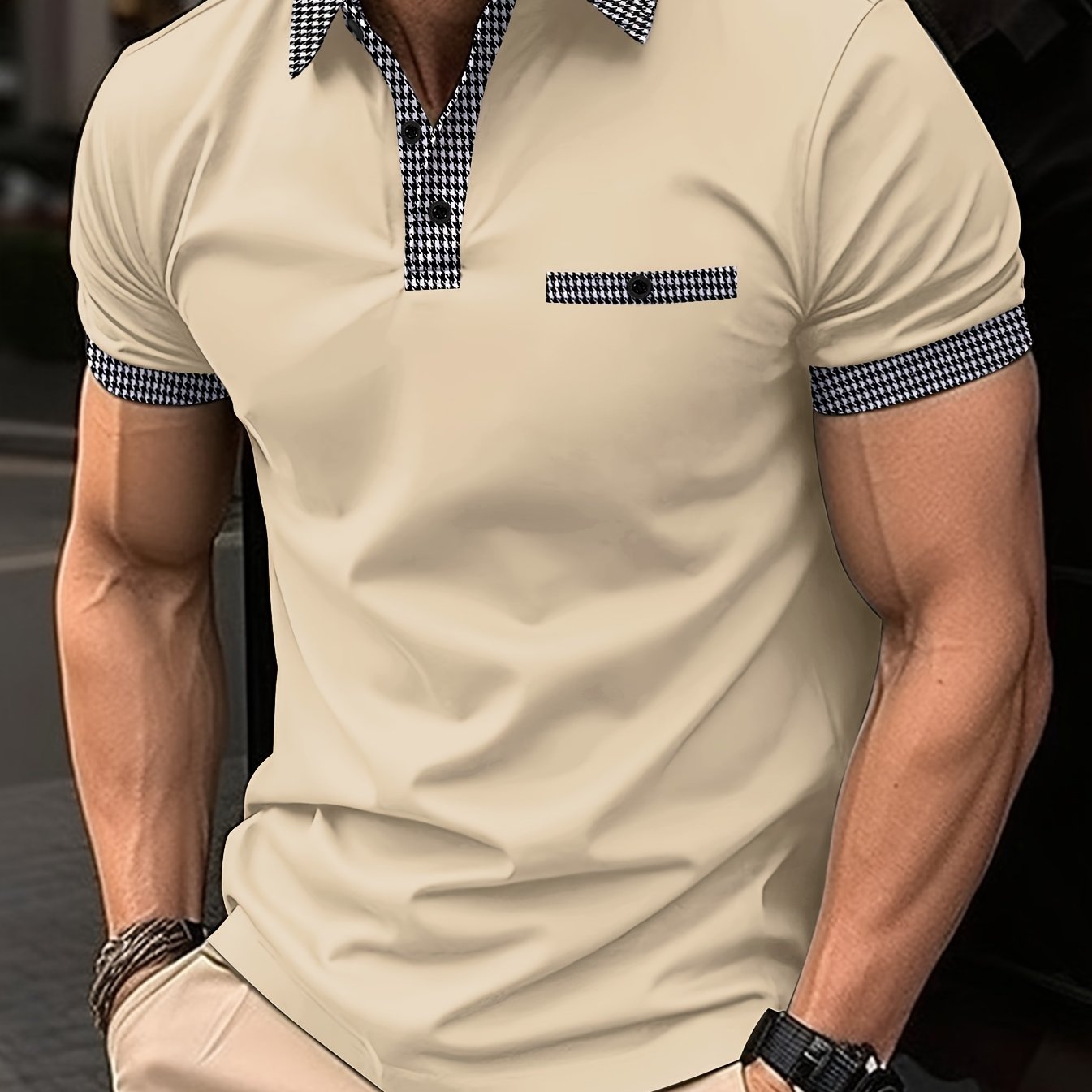 Men'S Slim Fit Short Sleeve Polo Shirt - Casual Summer Style with Button-Up Collar, Lightweight Fabric, and Chest Pocket, Solid Color, Perfect for Casual Attire, Summer Casual Wear | Buttonup Collar Shirt | Sleek Fit Shirt
