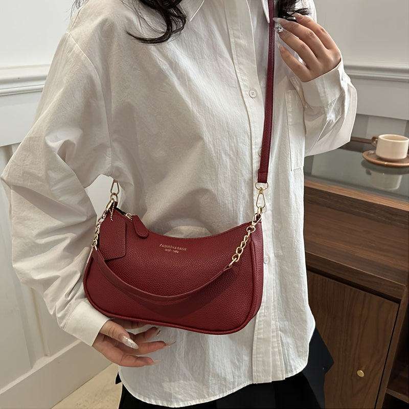 Sac Bandoulière Femme Décontracté – Sangle Réglable, Design Élégant, Idéal Loisirs, Quotidien et Transport, Parfait Cadeau pour Rentrée ou Soirées, Décor Texturé, Accessoire Mode