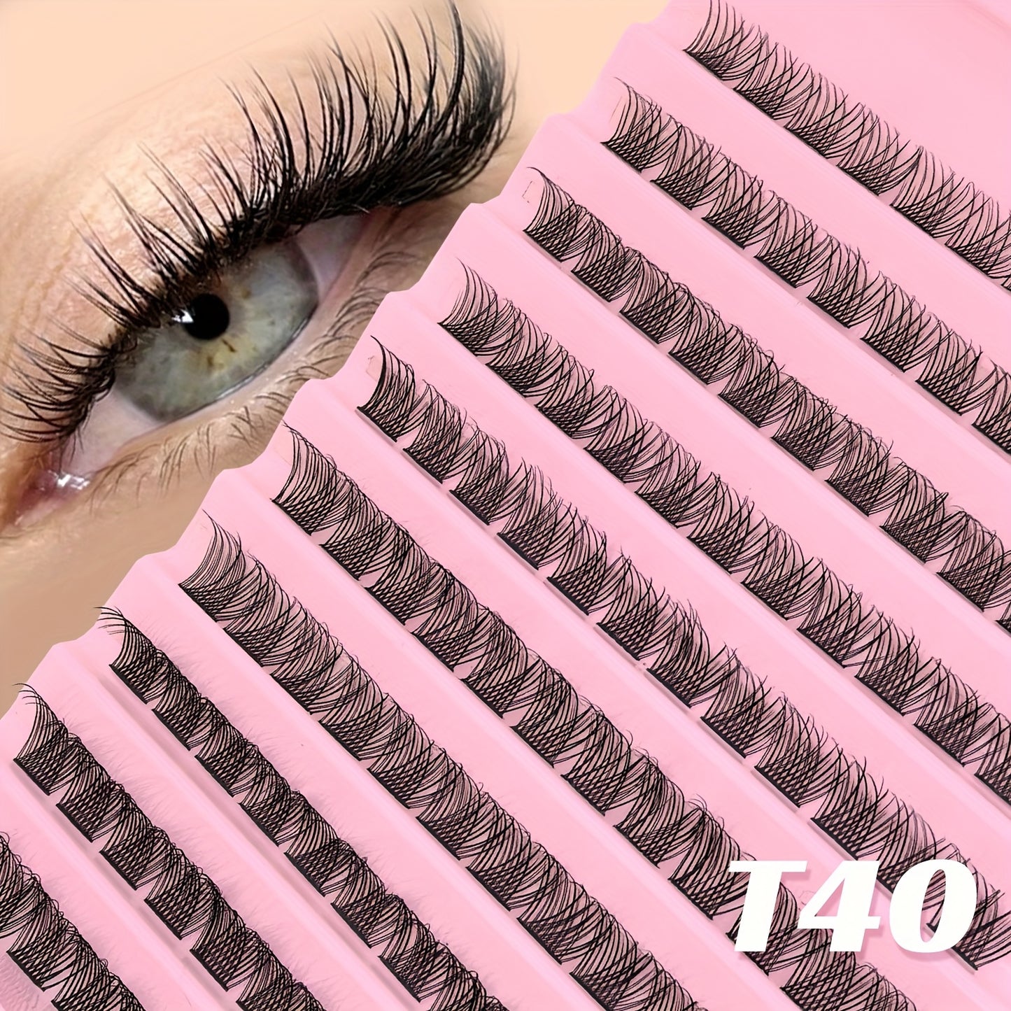 120/160 Cils– Courbure D, Longueurs Mixtes 8-16mm, Effet Naturel, Réutilisables, Extensions DIY avec Cils Individuels Effilés, Styles Russe/Poupée/Cat-Eye, Débutants, Colle Incluse