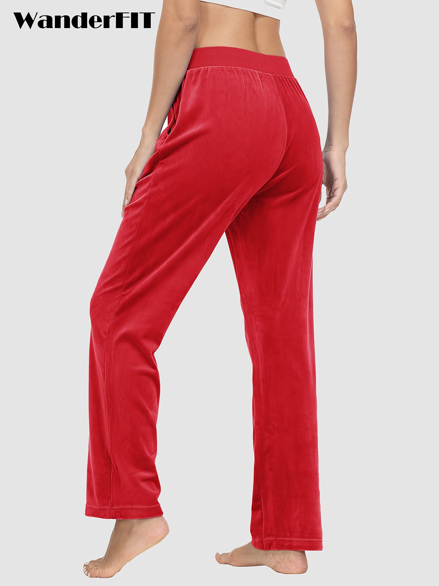 Pantalon Femme en Velours Doux avec Poches – Style Décontracté et Confortable