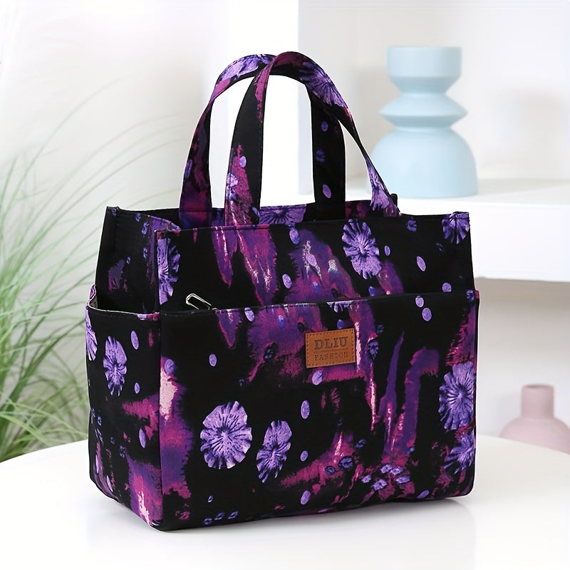 Nouveau Sac Cabas Grande Capacité en Tissu Épaissi – Sac de Travail Simple et Tendance, Fermeture Zippée Semi-Fermée, Poche Latérale pour Gobelet, Poche Avant Zippée, Idéal pour Shopping et Articles Divers, Sac Portable pour le Travail