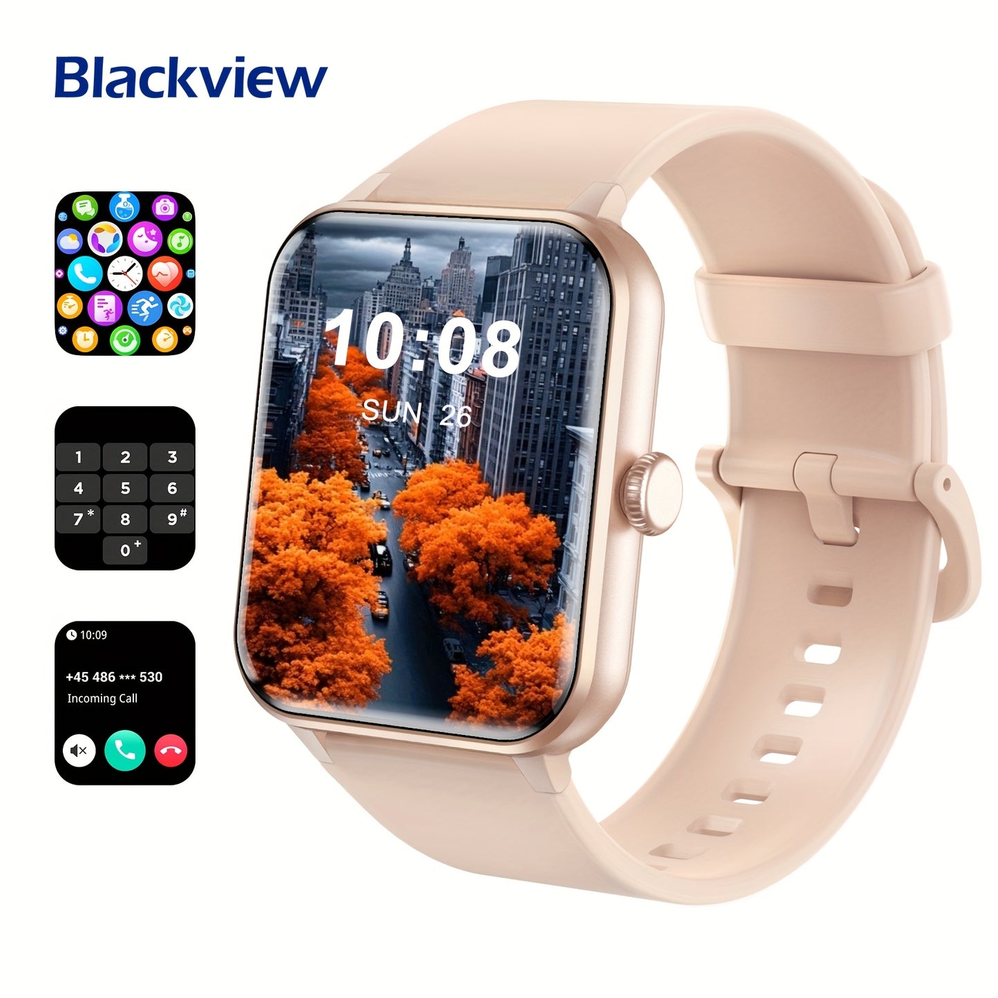 Montre Connectée Homme et Femme – Appels, Réception, Numérotation, Assistant Vocal IA, Écran 4,65 cm, Suivi Sportif et Fitness avec Podomètre, Calories, Distance, Idéal Cadeau Saint-Valentin ou Anniversaire