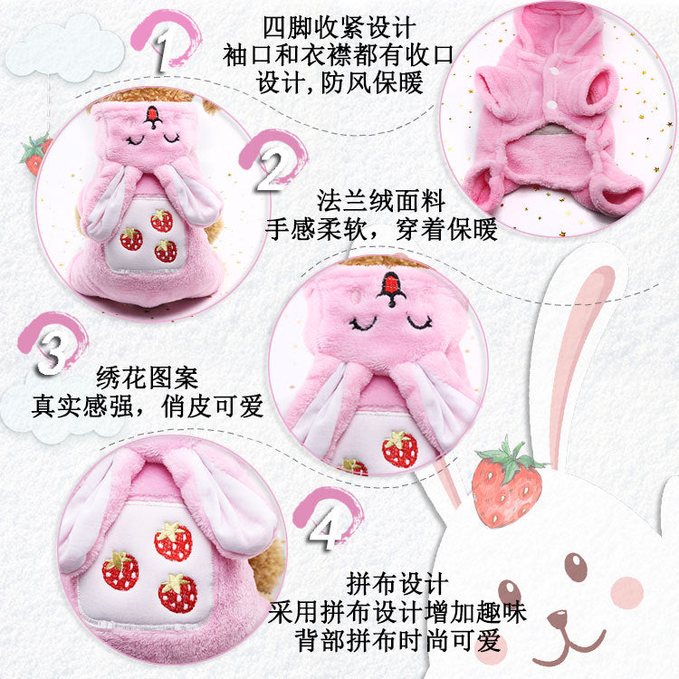 Warm Cartoon Pet Clothes for Dogs & Cats – Soft Cotton Jumpsuit