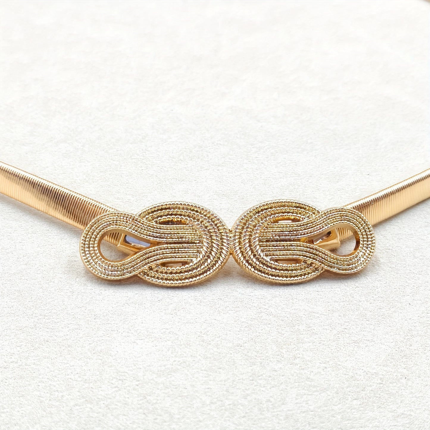 Lot de 5 ceintures élastiques vintage avec boucles assorties (printemps, chaîne, en U) – Ceinture étroite extensible pour robes, jupes et jeans, pour mariages, fêtes et usage quotidien, accessoire polyvalent pour toutes occasions