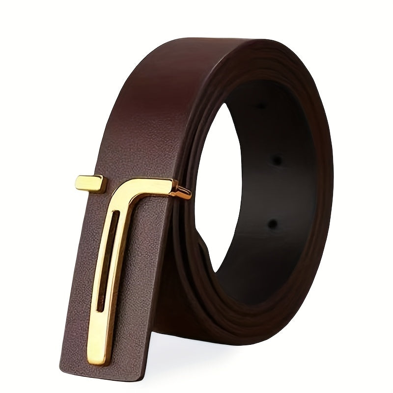 Ceinture femme nouvelle génération– Faux cuir avec boucle à main, design minimaliste et contrasté, ceinture fine avec boucle carrée, polyvalente pour tenue décontractée