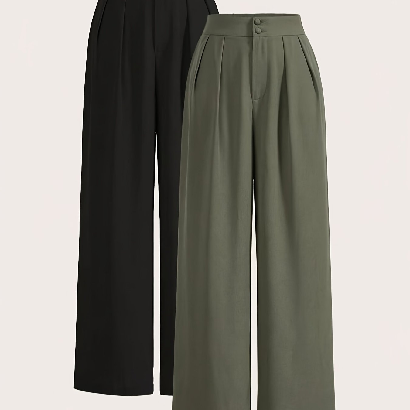 Ensemble deux pièces pantalon taille haute à jambes larges