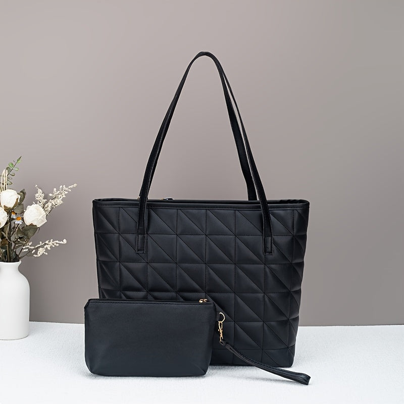 2 sacs triangle matelassés – grande capacité, avec porte-monnaie