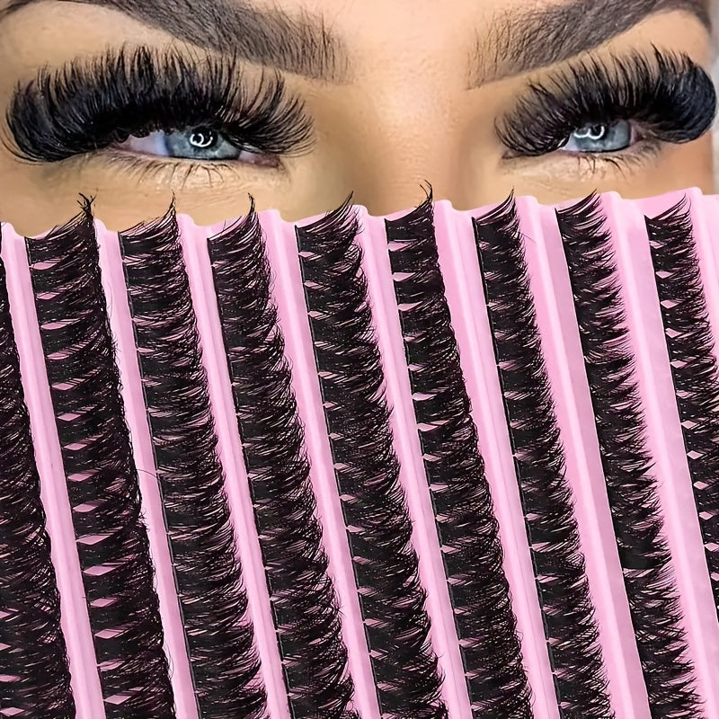200 faux cils 3D en vison synthétique, style russe, épaisseur 0,05 mm, courbure D, longueurs mixtes 10-18 mm, styles naturel et anime, réutilisables, à poser soi-même