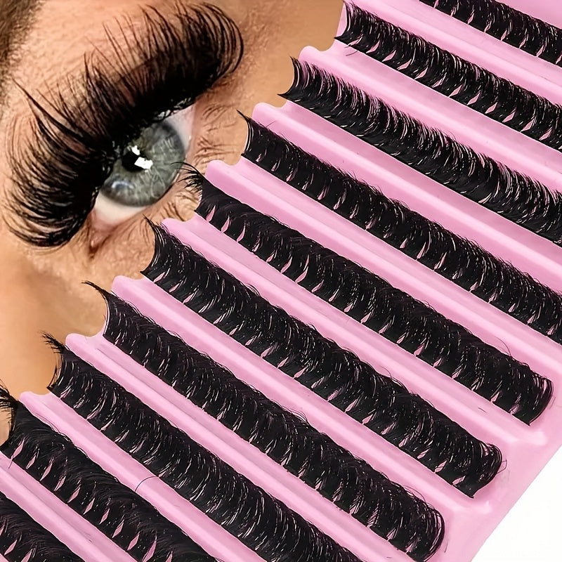 200 faux cils 3D en vison synthétique, style russe, épaisseur 0,05 mm, courbure D, longueurs mixtes 10-18 mm, styles naturel et anime, réutilisables, à poser soi-même