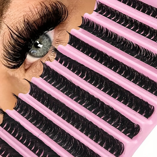 200 faux cils 3D en vison synthétique, style russe, épaisseur 0,05 mm, courbure D, longueurs mixtes 10-18 mm, styles naturel et anime, réutilisables, à poser soi-même