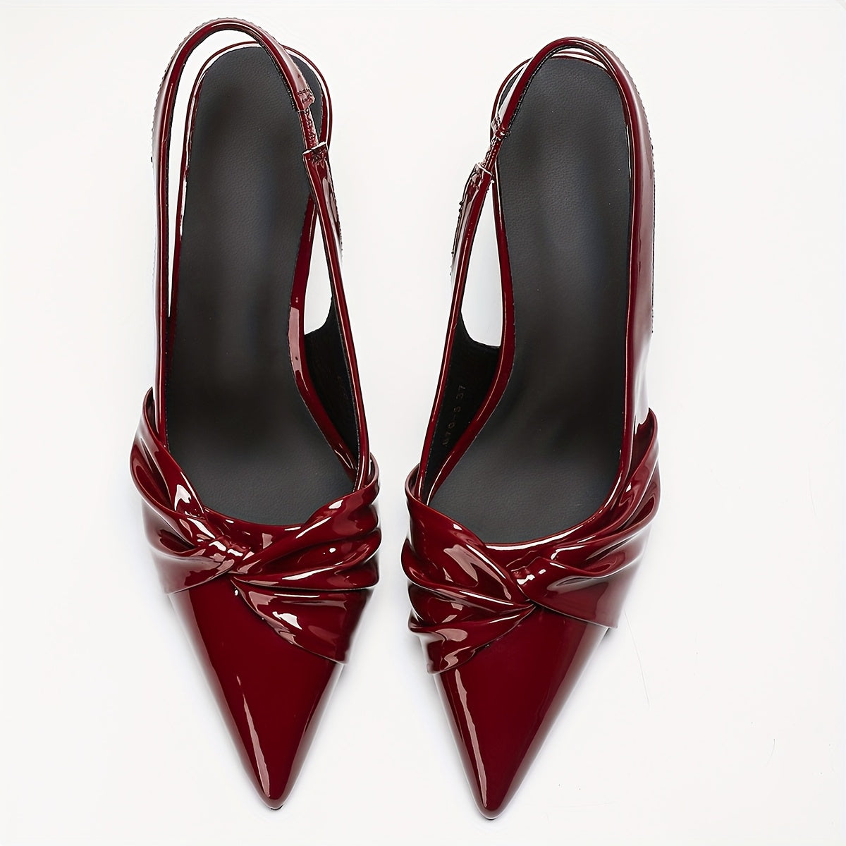 Sandales Élégantes Femme – Talons Chaton, Bout Pointu Rouge, Dessus Simili, Semelle Caoutchouc, Escarpins Slip-On Stylés pour Toutes Saisons, Chaussures Chic pour Événements, Confortables et Durables