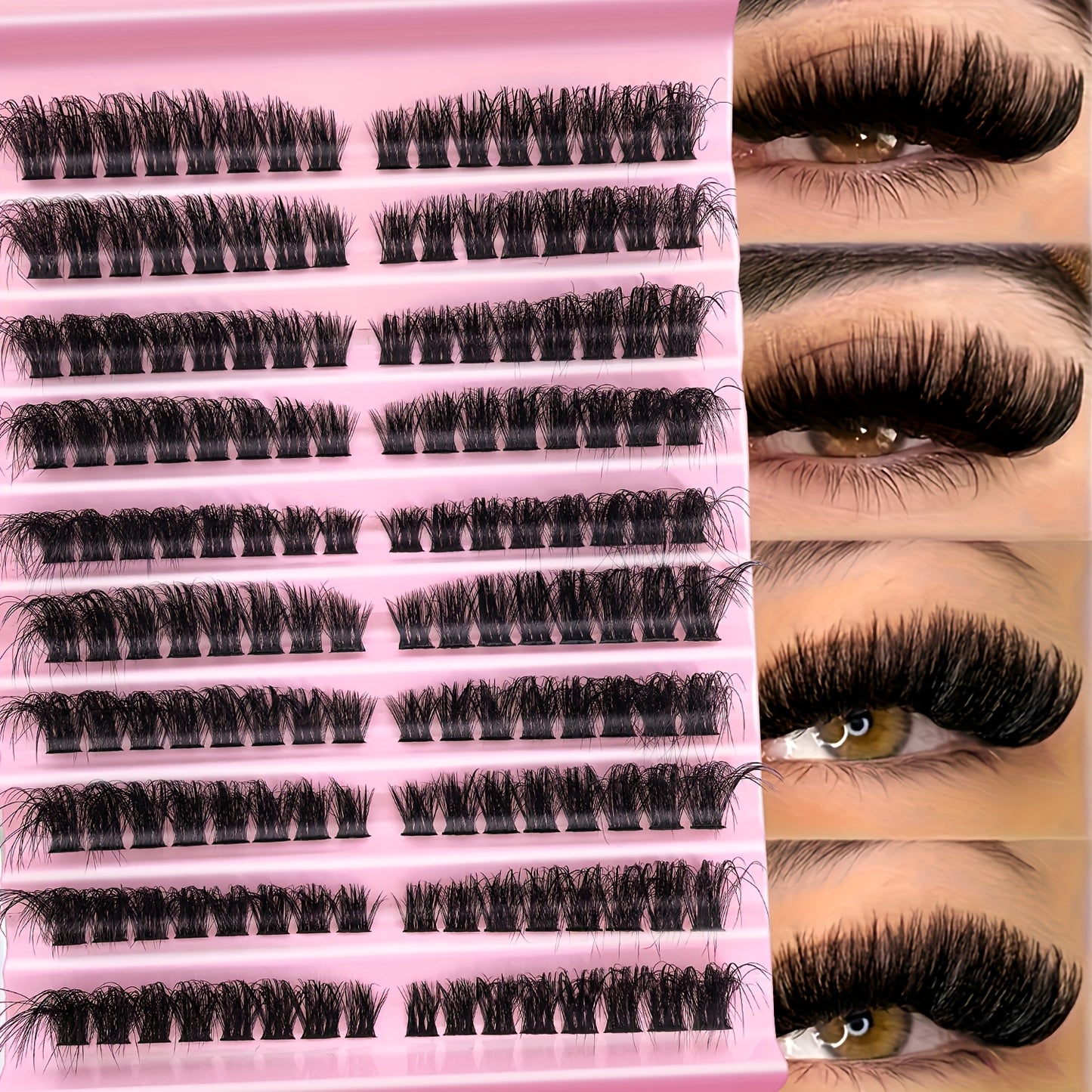 160/200 faux cils en touffes 30D 40D 80D - Cils individuels légers et vaporeux pour un regard naturel, courbure D, longueurs 6-12 mm/13-15 mm/8-16 mm, extensions de cils réutilisables à faire soi-même, idéales pour les débutantes