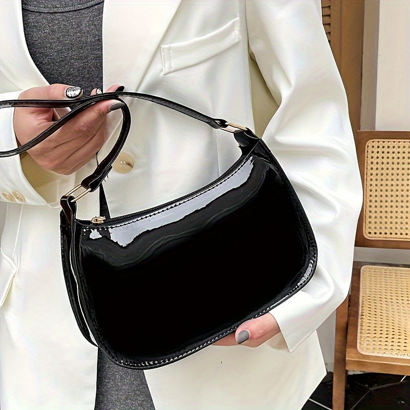 Mini Femme Couleur Unie – Sac Multiusage avec Poche Zippée pour Téléphone et Portefeuille, Cuir Synthétique Léger, Sangle Réglable, Idéal en Cadeau