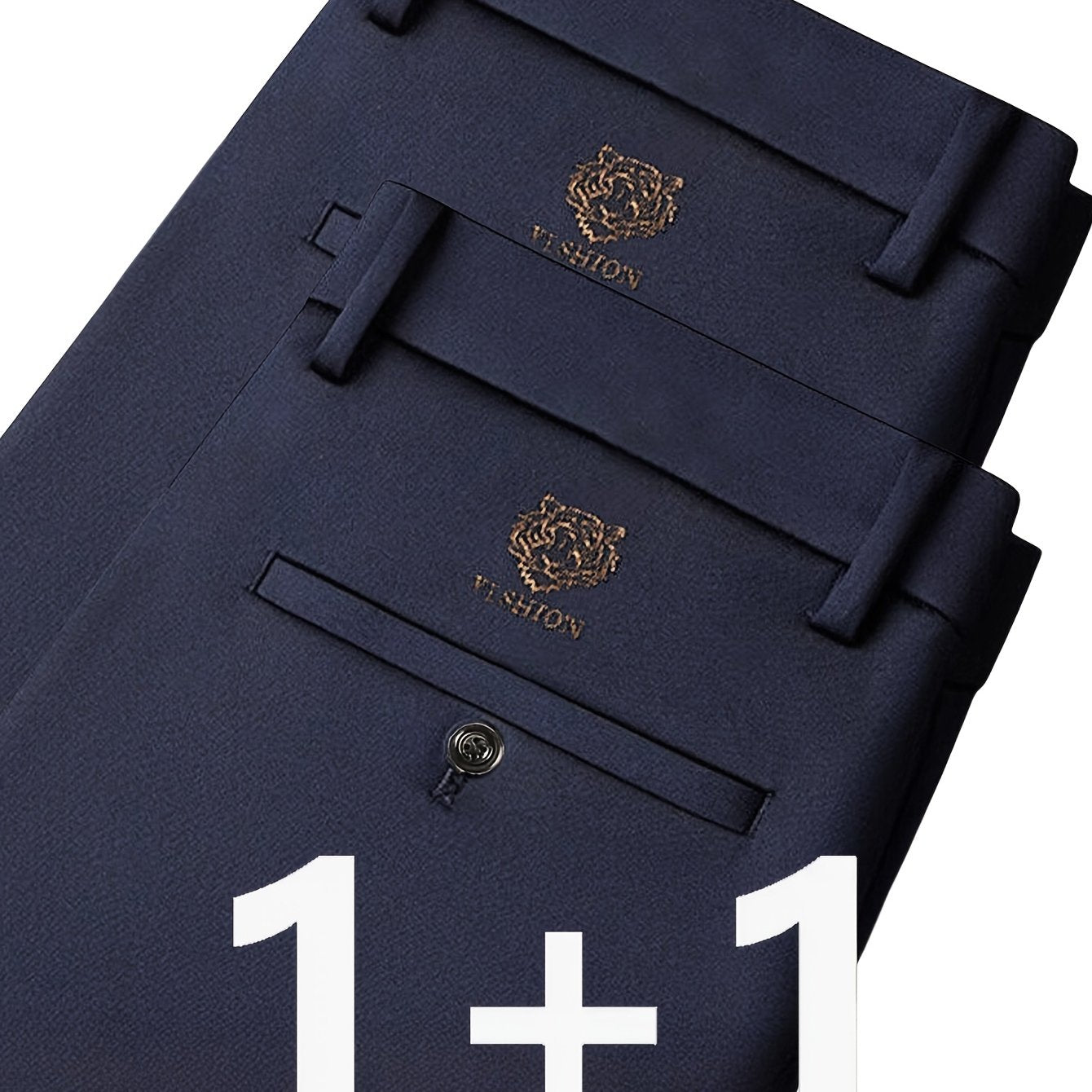 2pcs Pantalons Homme – Anti-Rides, Sans Repassage, Formels, Moyen Âge & Seniors