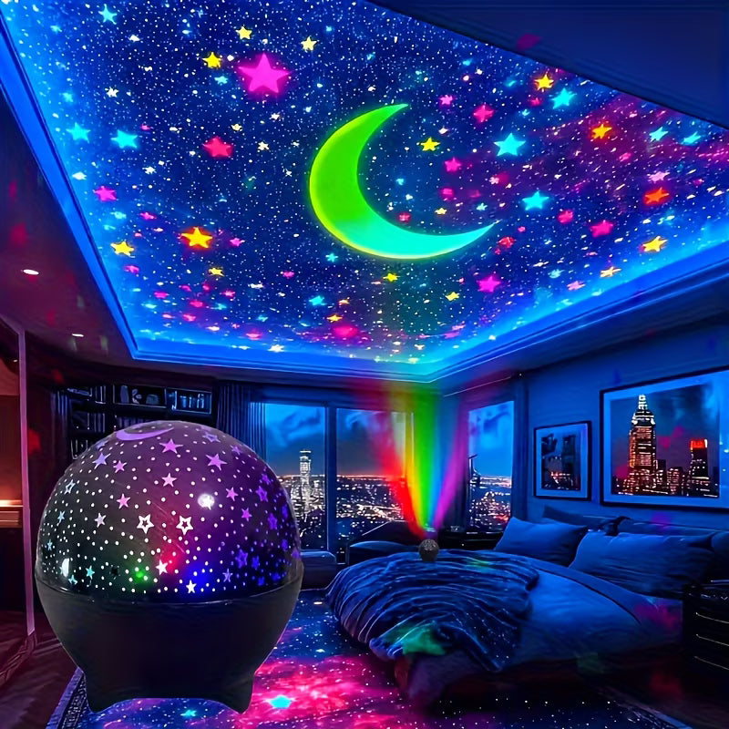 7-Color Star Projector Night Light – Fantasy Galaxy Lamp for Kids' Bedrooms & Playrooms