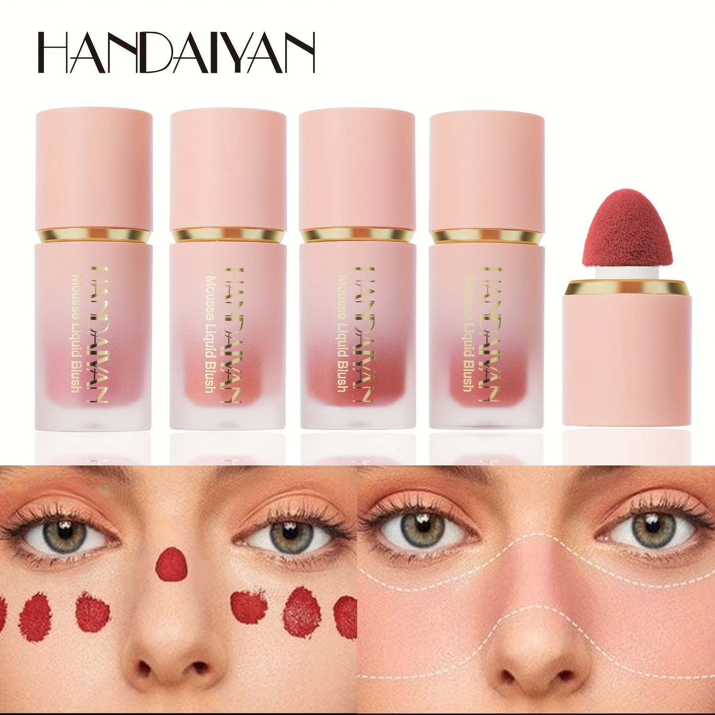 Blush Liquide Velours 6 Couleurs— Couverture Moyenne, Résistant à l’Eau et aux Taches, Tenue Longue Durée, Teinte Naturelle Baie, Sublime les Tons Beige Clair, Parfait pour Saint-Valentin, Festivals de Musique, Halloween et Cosplay de Noël