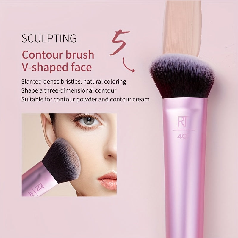 Kit Pinceaux Maquillage Visage – Blush, Contour & Fixation