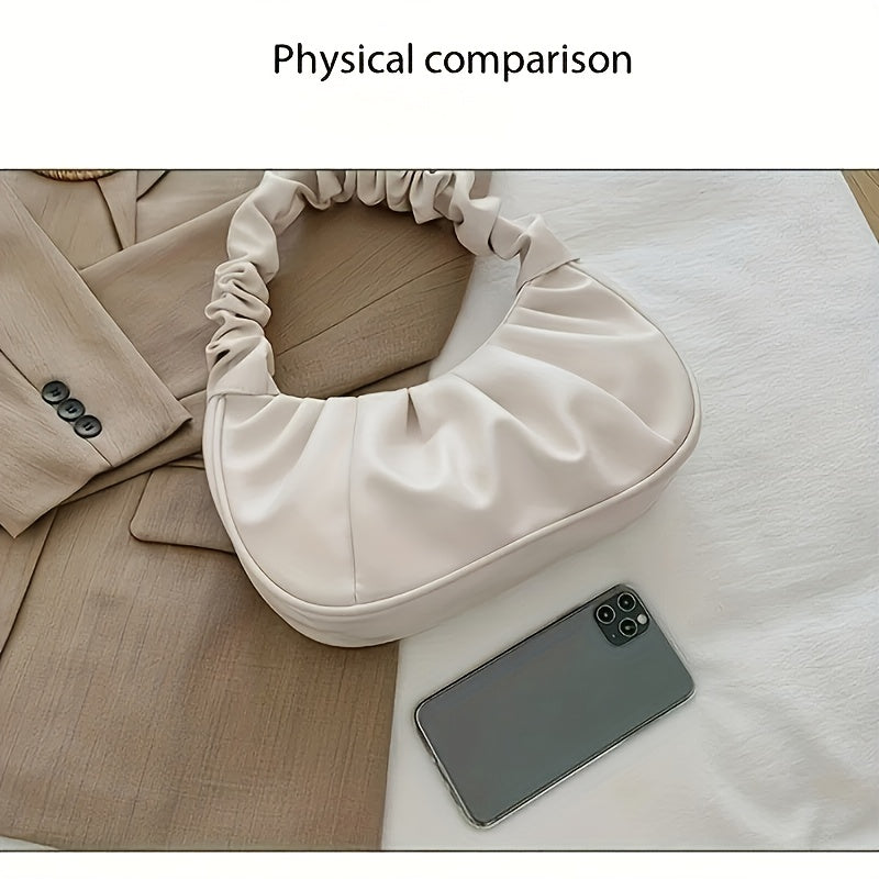 Sac à Main– Forme Nuage, Noir et Blanc, Fermeture À Pression, Polyvalent Toutes Saisons, Idéal Cadeau Fêtes et Anniversaires, Élégant et Durable, Cuir Synthétique