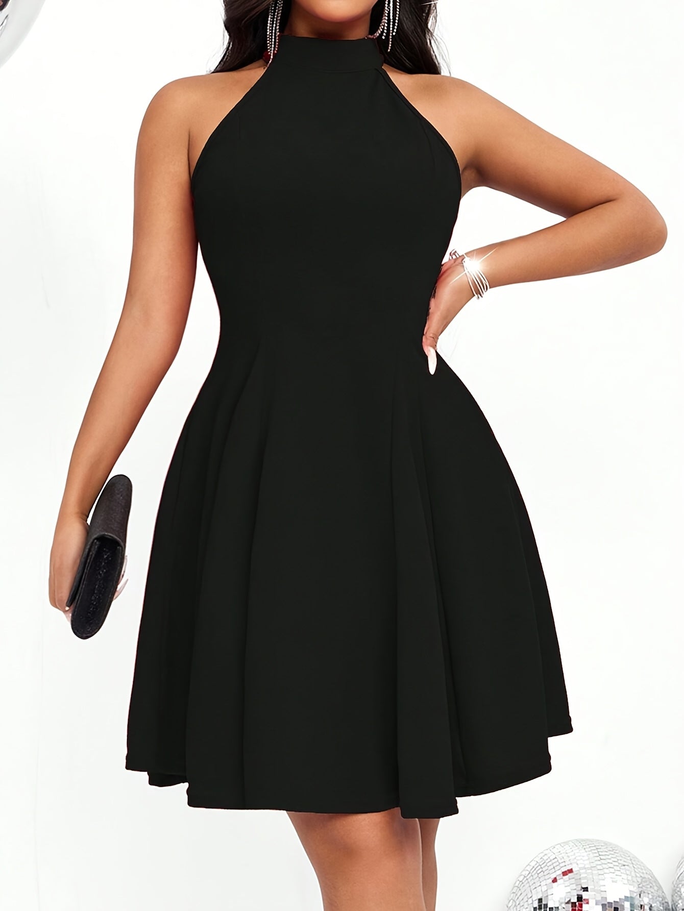 Robe péplum élégante pour femme, dos nu, sans manches, noire, robe de soirée d'été à ourlet volanté, idéale pour les événements formels | Robe à ourlet volanté | Dos nu