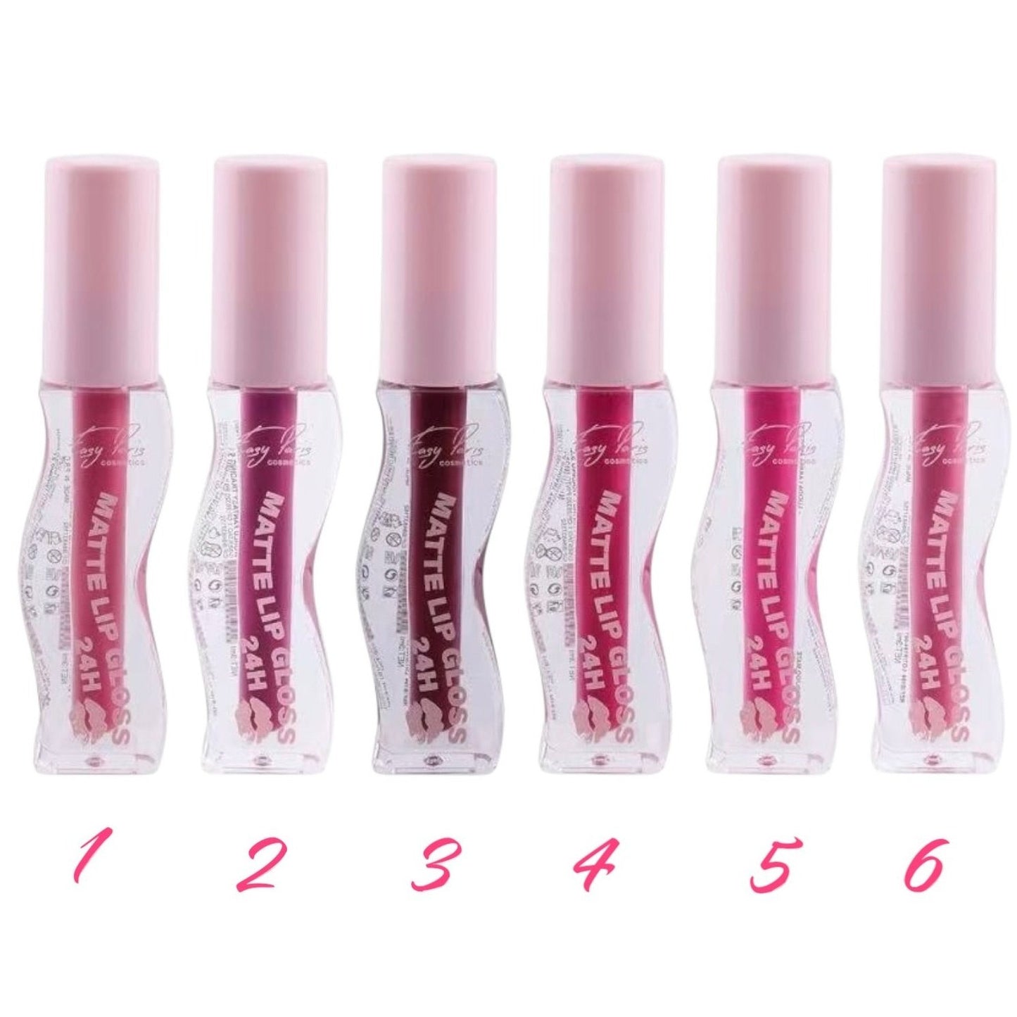 Rouge à Lèvres Liquide Mat 24 H – Ultra Pigmenté, Teintes Intenses Rose et Bourgogne, Fini Doux Mat, Jusqu’à 6 Couleurs Disponibles