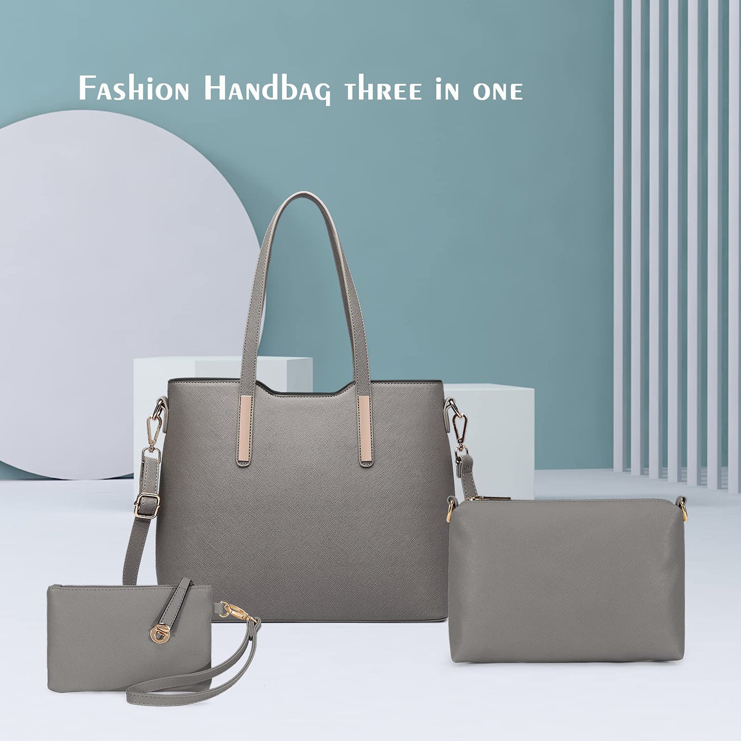 Set de 3 Sacs Cabas Misslulu en Cuir PU – Sac à Main, Sac à Épaule et Sac d’École pour Femmes