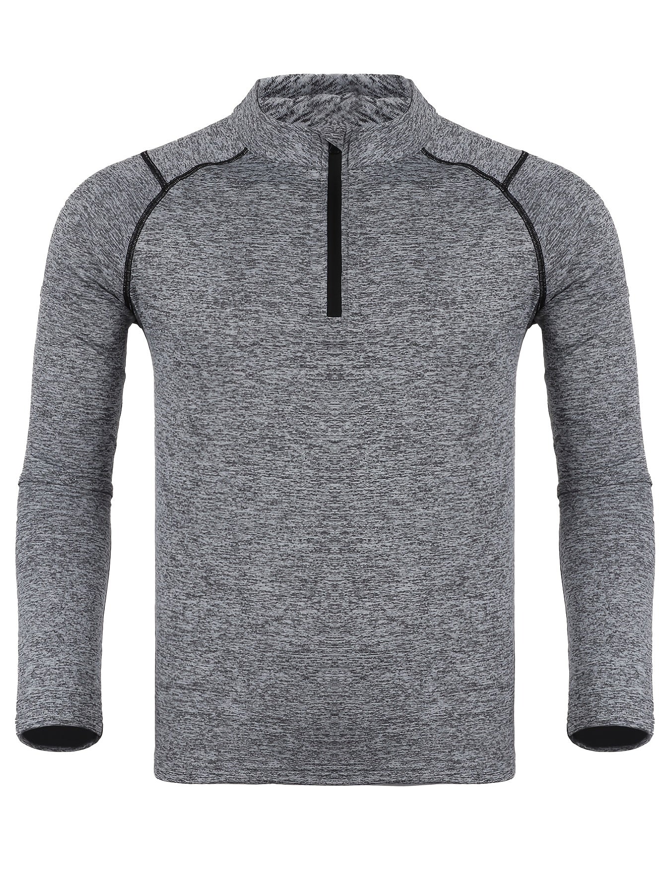 Men's Fitness Long Sleeve T-Shirt, -Lined for Autumn and Winter, Tight-Fitting Basketball Base Layer for Running and Training