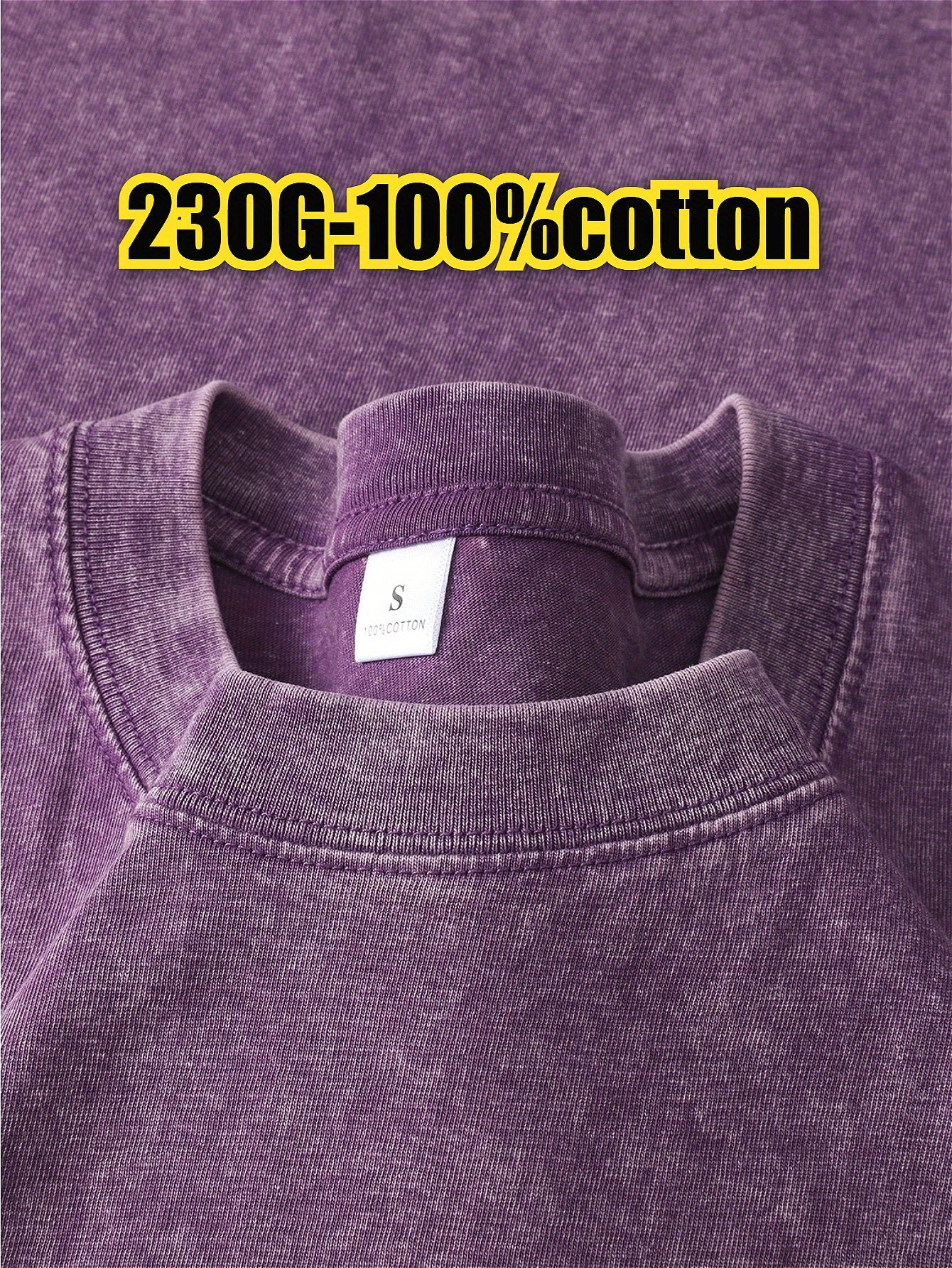 Men'S Vintage Distressed Heavyweight 220gsm T-Shirt - Relaxed Fit Short Sleeve Round Neck Casual Tee with Letter Print, Soft Washed Texture & Raglan Sleeves for Casual Attire, Vintage T Shirts, Leisure Clothing, Retro Style S