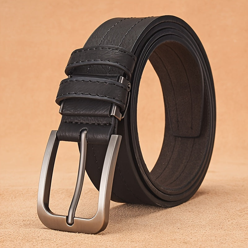 Lot de 2 Ceintures Homme Luxe Légère – Boucle Carrée Classique, Longueur Ajustable, Parfaites pour Jeans et Pantalons Habillés, Ceintures Élégantes Noir et Marron Foncé