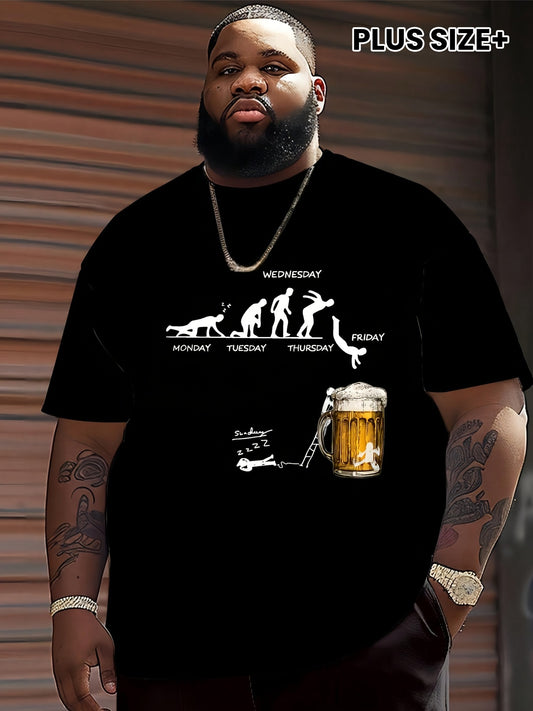 Men's 180g 100% Cotton Casual T-Shirt, PLUS SIZE