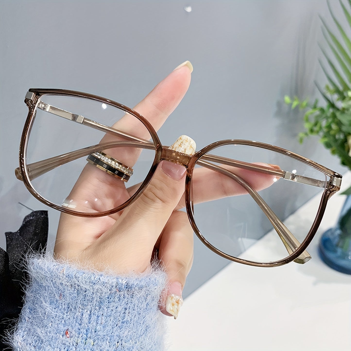 Paire de Lunettes de Lecture Oversize Luxueuses – Design Étoilé avec Étui