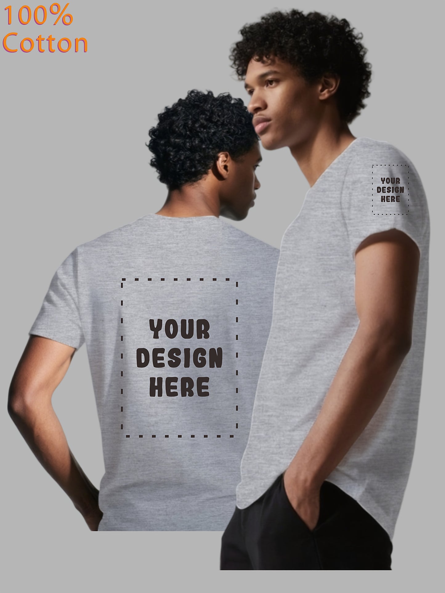 Custom-Made Men'S Short-Sleeve T-Shirt with Customizable Logos on The Chest, Back, And Sleeves. Breathable And Comfortable, Suitable As a Gift for Others, Work Uniforms, Team Apparel, Or Souvenirs.