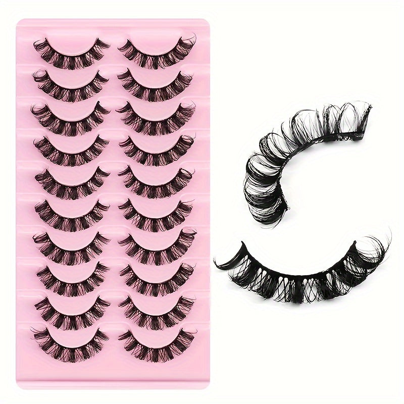 10 paires d'extensions de cils volume épais - Courbure DD, super bouclées, duveteuses et fines, pour un maquillage 3D parfait au quotidien, pour les fêtes et les festivals.