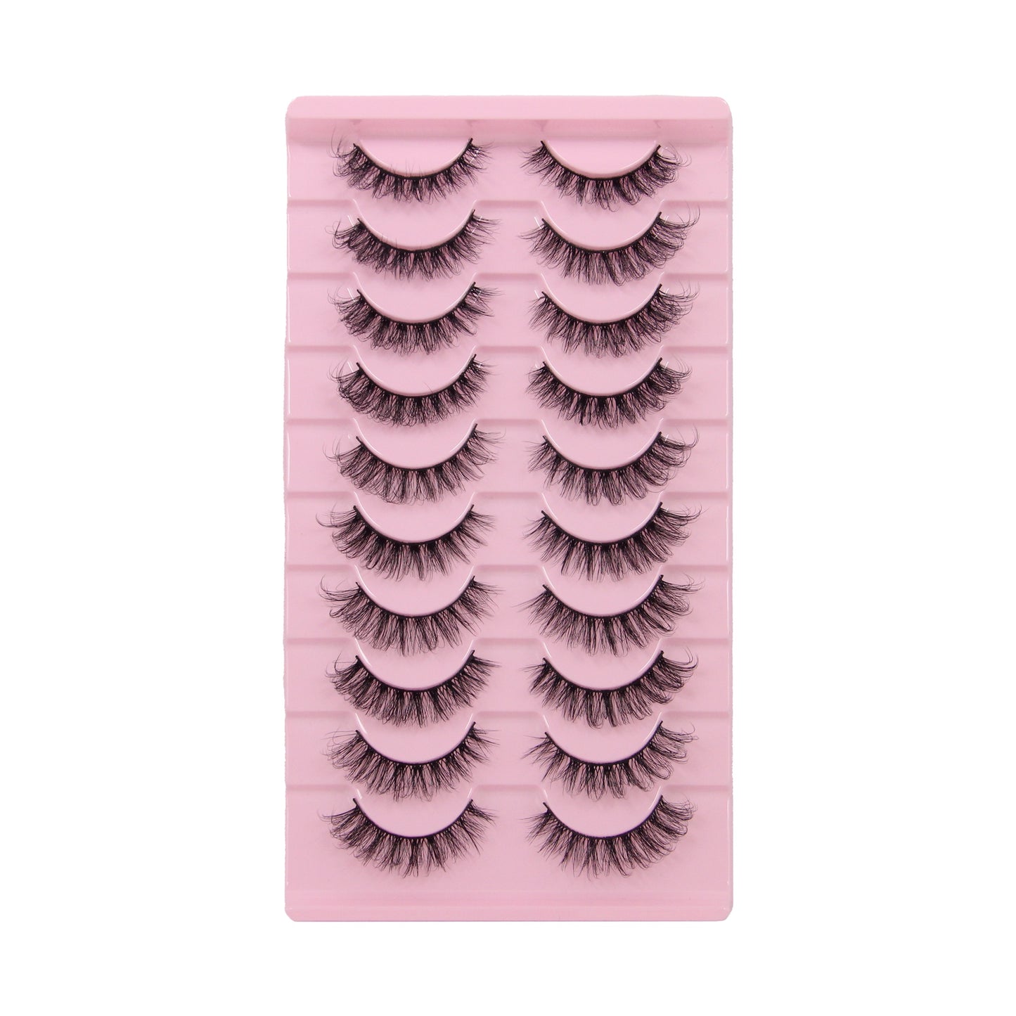 Faux cils effet naturel et duveteux, 10 paires, courbure DD, extension en bande complète, sans parfum, réutilisables