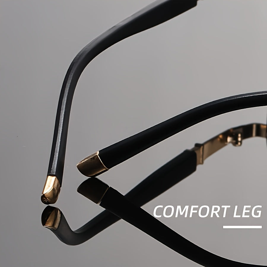 3-Pack, Stylish Men's Frameless Reading Glasses, Elegant Metal Frame, Options: 100, 150, 200, 250, 300, 350, 400 Degrees,christmas Gifts