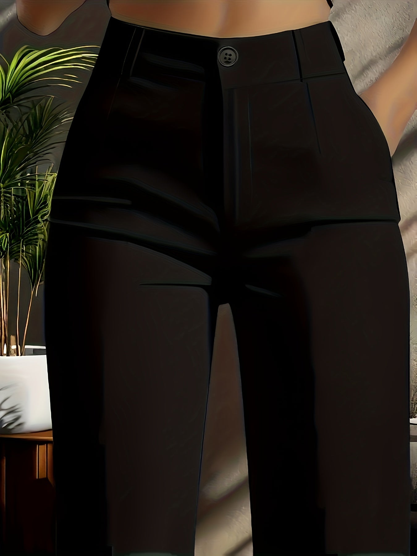 Pantalon Femme Élégant Légèrement Extensible – Slim Fit, Bureau et Décontracté, Tous Saisons, Avec Poches