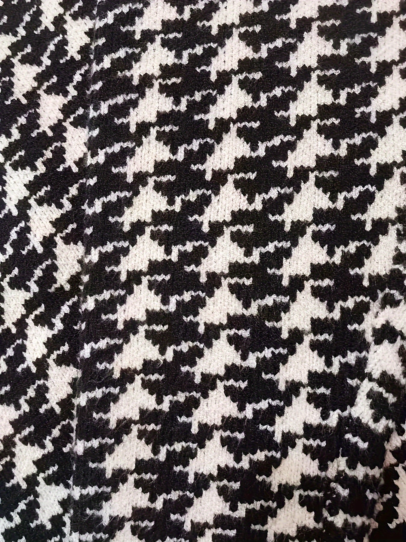 New Autumn-Winter Men's Slim-Fit High-Neck Pullover Long Sleeve Houndstooth Sweater Base Layer, PLUS SIZE