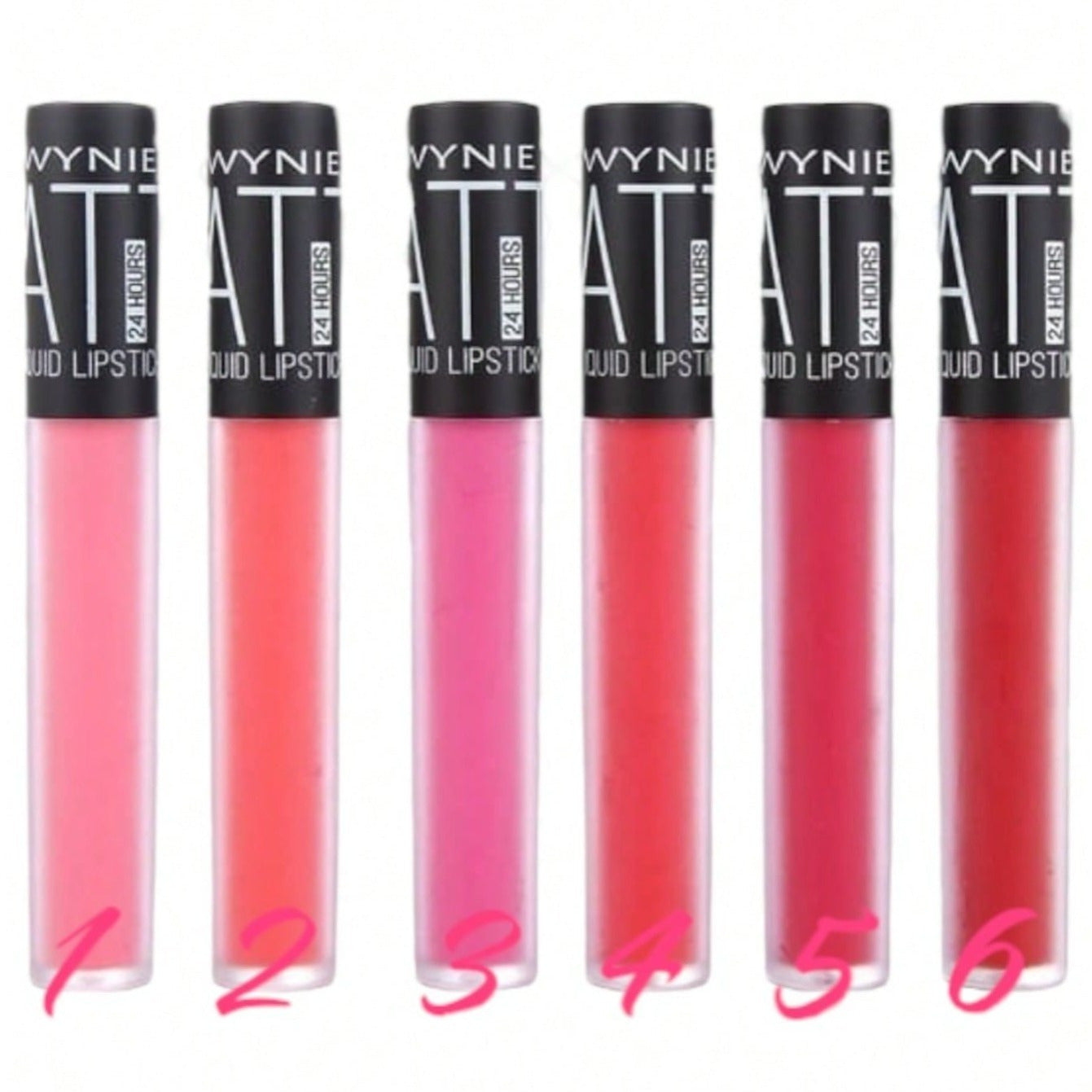 Rouge à Lèvres Liquide Mat Wynie 24 H – Longue Tenue, Fini Velours, Haute Pigmentation, Couleurs Vibrantes, 6 Teintes Disponibles