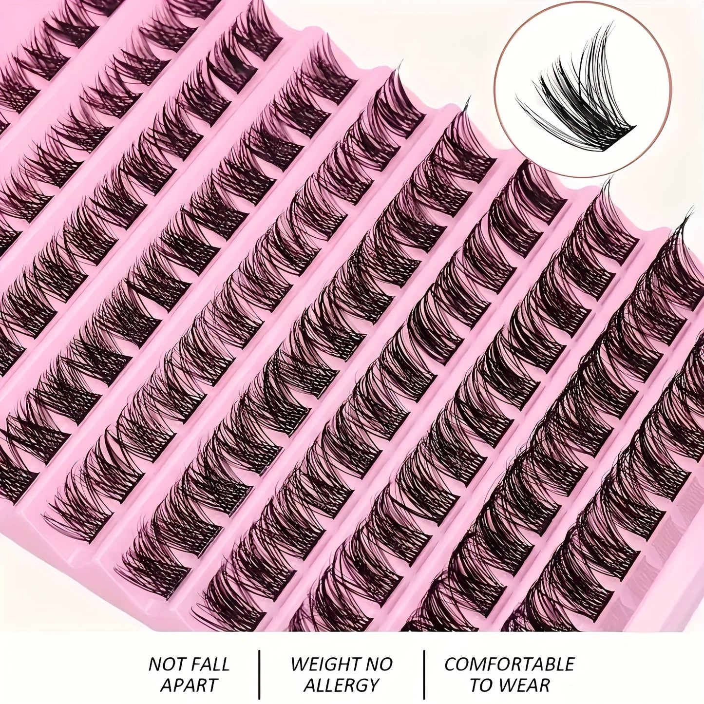 120 pcs Cils en Paquets — Longueurs 8-16 mm, Curl D, Fluffy, Extensions de Cils DIY, Look Naturel, Cils Individuels Wispy, Légers et Doux, Faciles à Appliquer, Parfaits pour Usage Quotidien et Occasions Spéciales, Débutants, Réutilisables