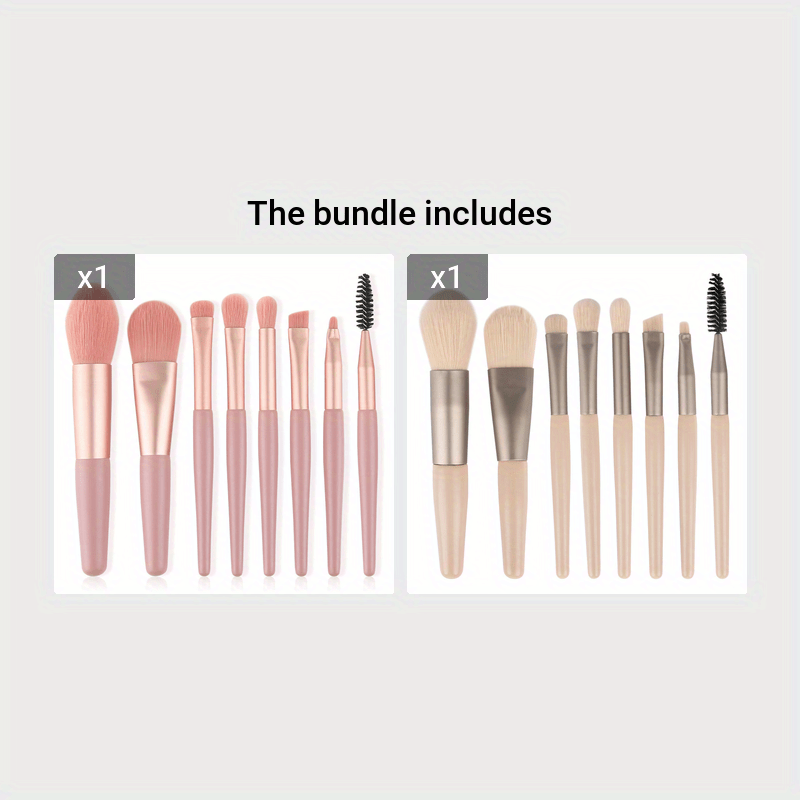 Set complet 8 pinceaux maquillage professionnels – Multi-fonction pour fond de teint, poudre, blush, correcteurs et yeux
