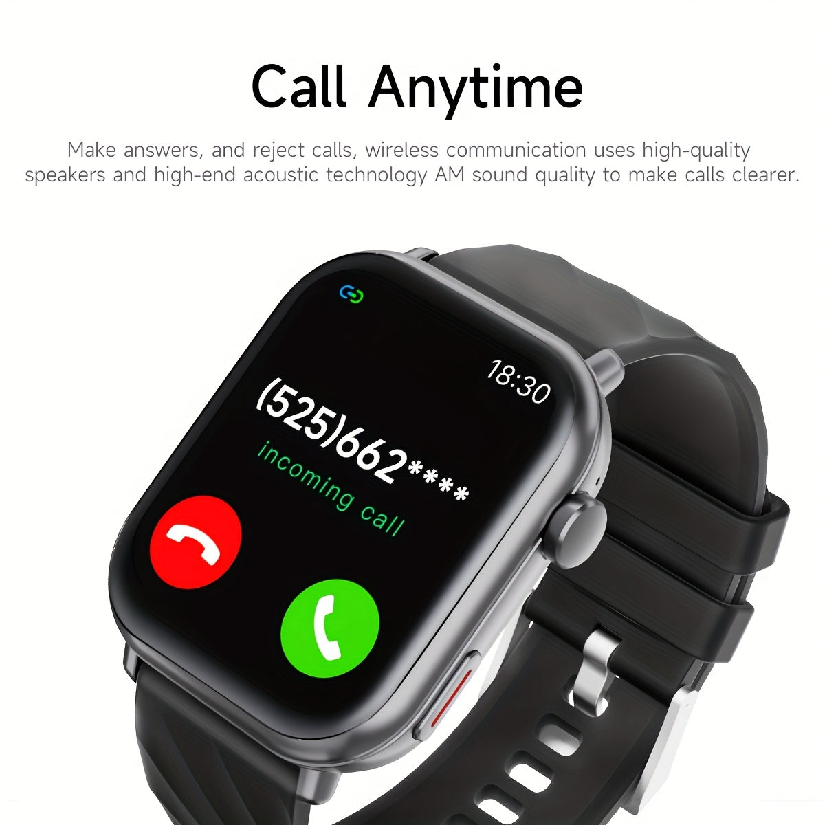 High-Quality Smartwatch with 1000 mAh Battery | 1.83-inch HD Touch Screen, Built-in Speaker, Multiple Sports Modes, Wireless Calls, Message Notifications, Music Player, Compatible with iPhone and Android, Perfect for Gifts