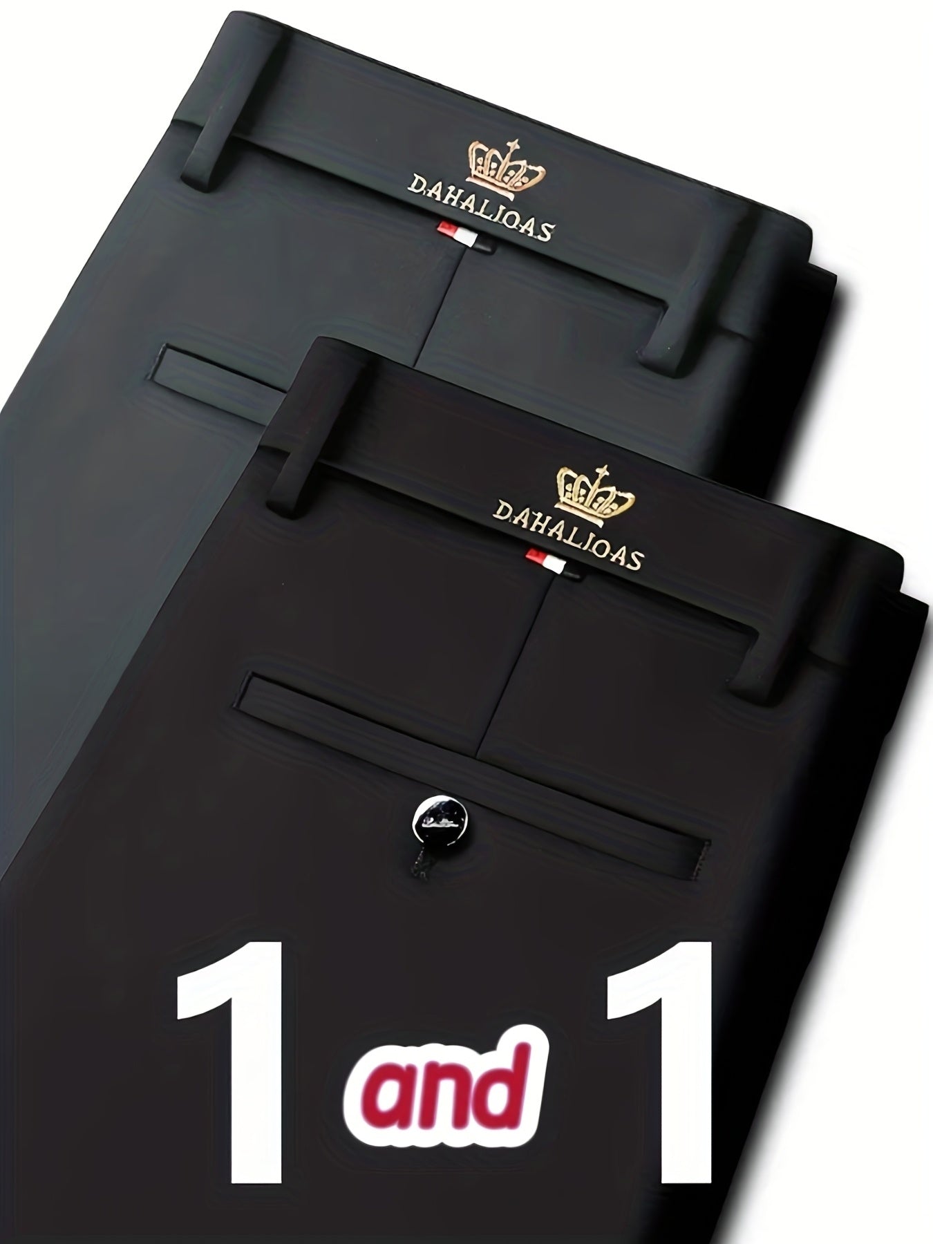 Pantalon formel et business pour homme – extensible, infroissable, taille mi-haute avec fermeture à boutons, toutes saisons, élégant noir, idéal bureau et tenue professionnelle, design brodé