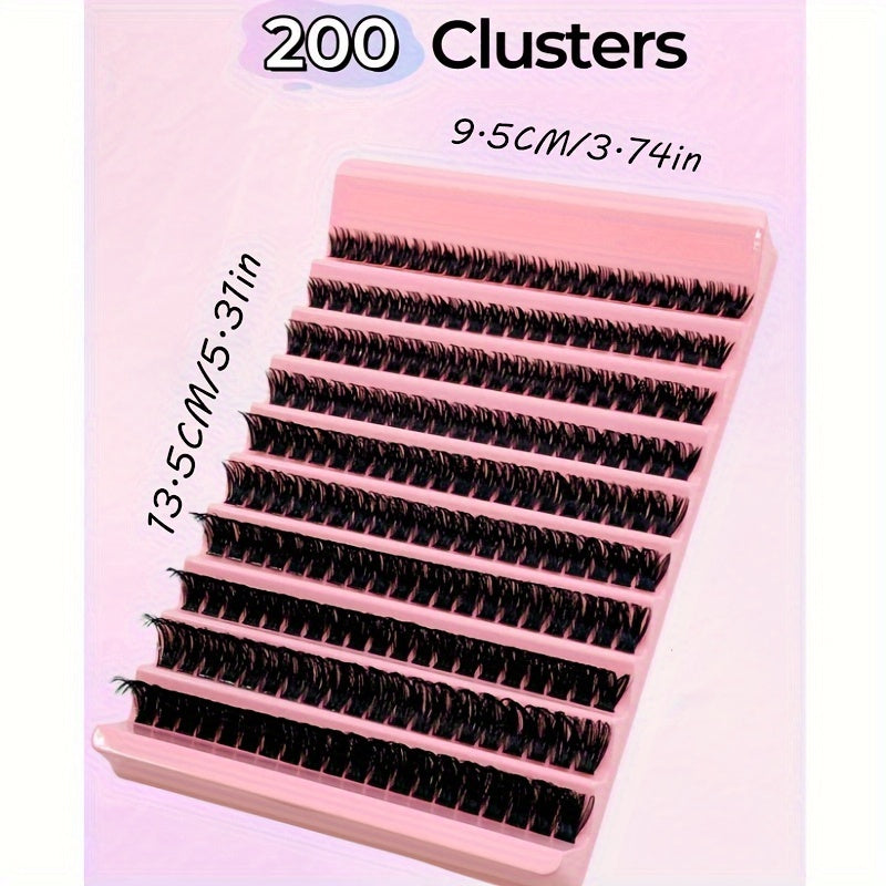 200/120 pcs de Paquets de Cils Individuels – D Curl, 8-16 mm, Base Large, Effet Naturel et Extra Épais, Réutilisables, Kit DIY pour Extensions de Cils à la Maison ou en Déplacement, Parfaits pour Usage Quotidien, Mariages, Rendez-Vous et Soirées