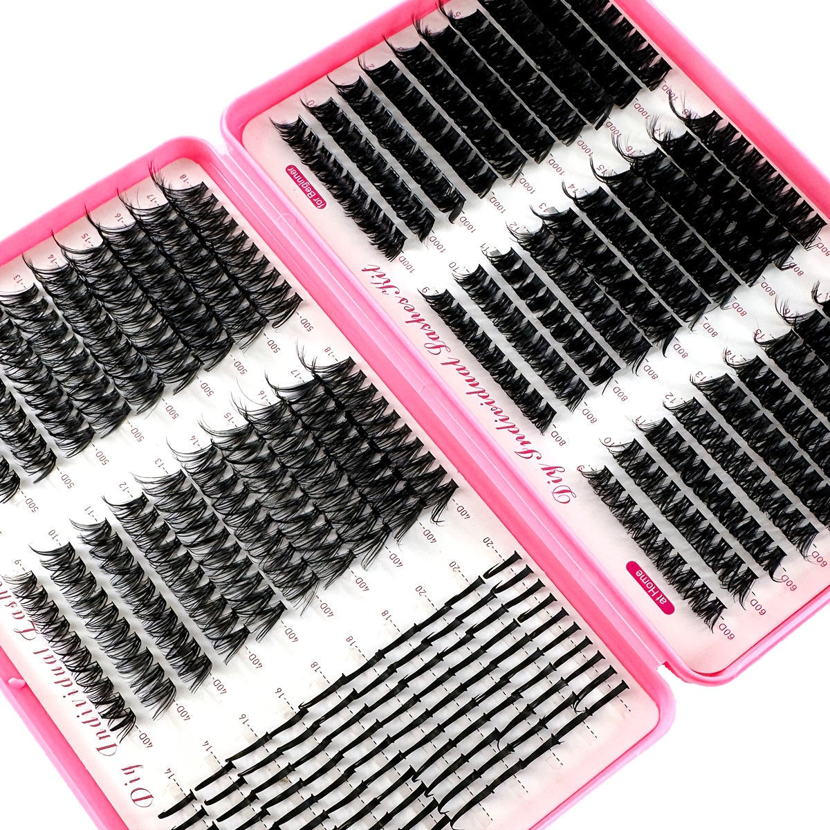Lot de 580 faux cils volume effet vison, volume léger, courbure D, longueur mixte 9-18 mm, extensions naturelles et douces, idéales pour le maquillage