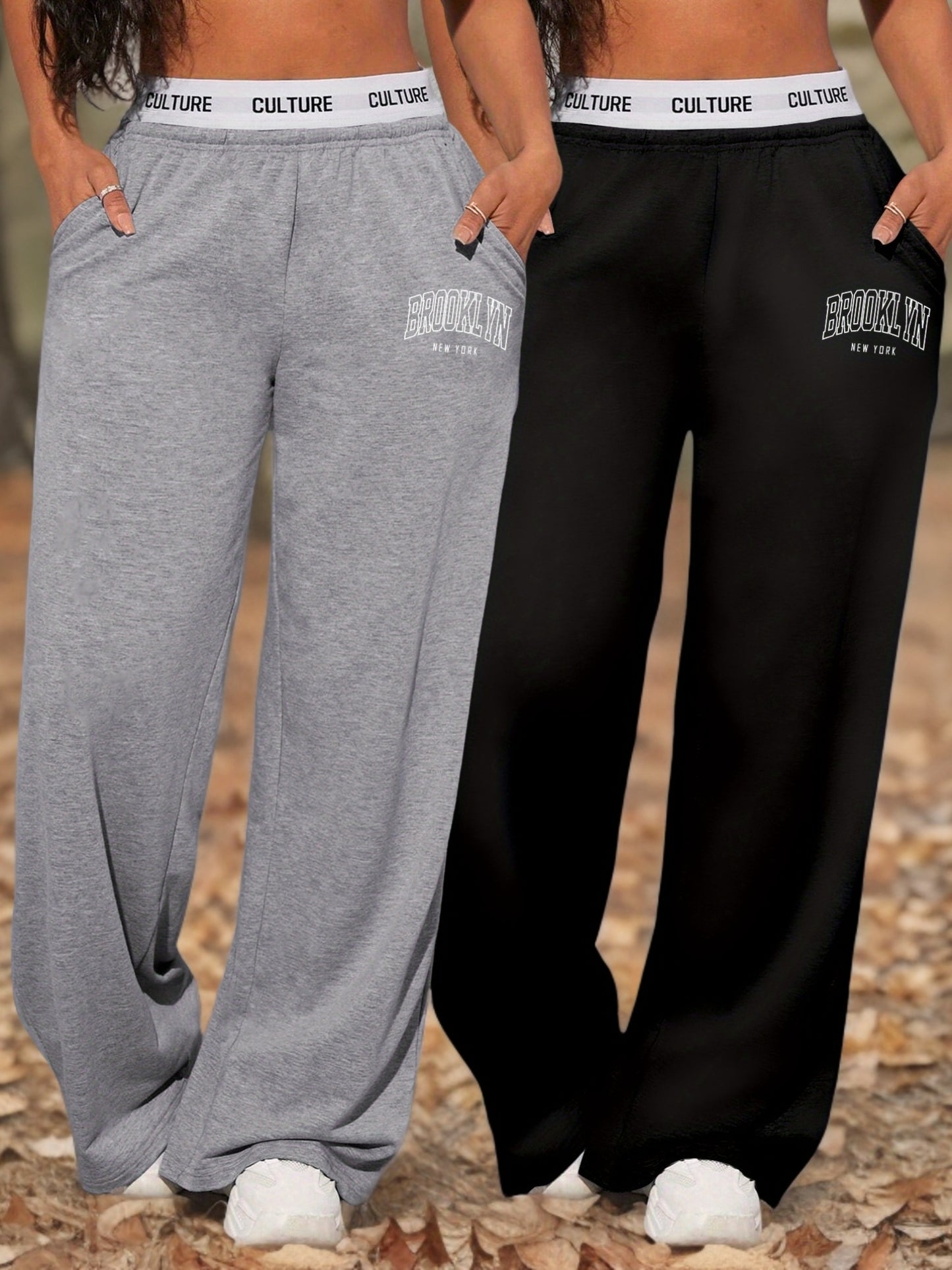 Ensemble Deux-Pièces Femme– Pantalon Taille Haute et Sweat Poches Ample