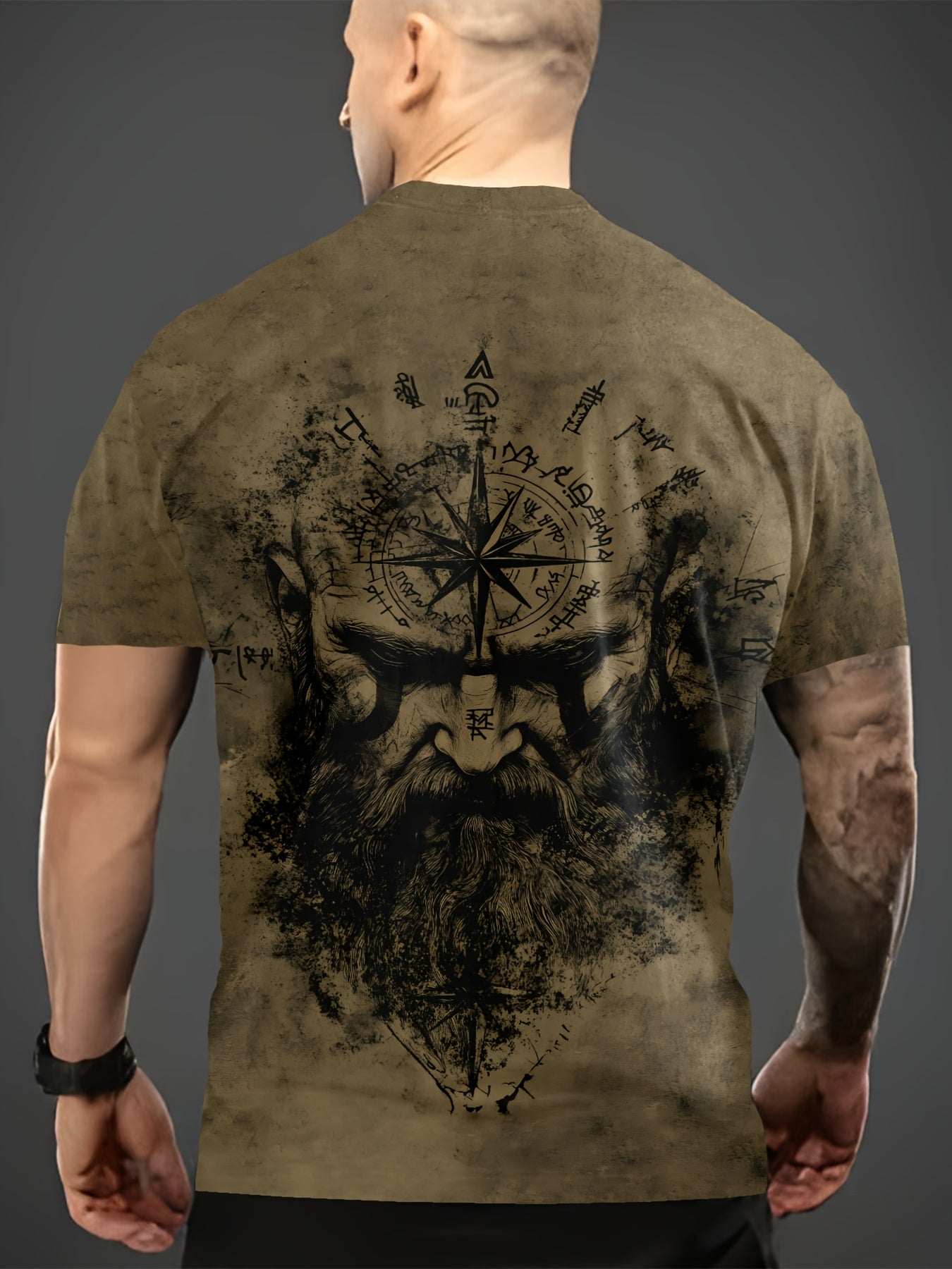 Men's Summer Short Sleeve T-Shirt with Digital Print for Man & Pattern - Breathable Casual & Outdoor Wear, Wrinkle-Resistant Round Neck Tee for, Gym, Travel - / Sizing (Regular Fit) - Easy-Care Machine Washable