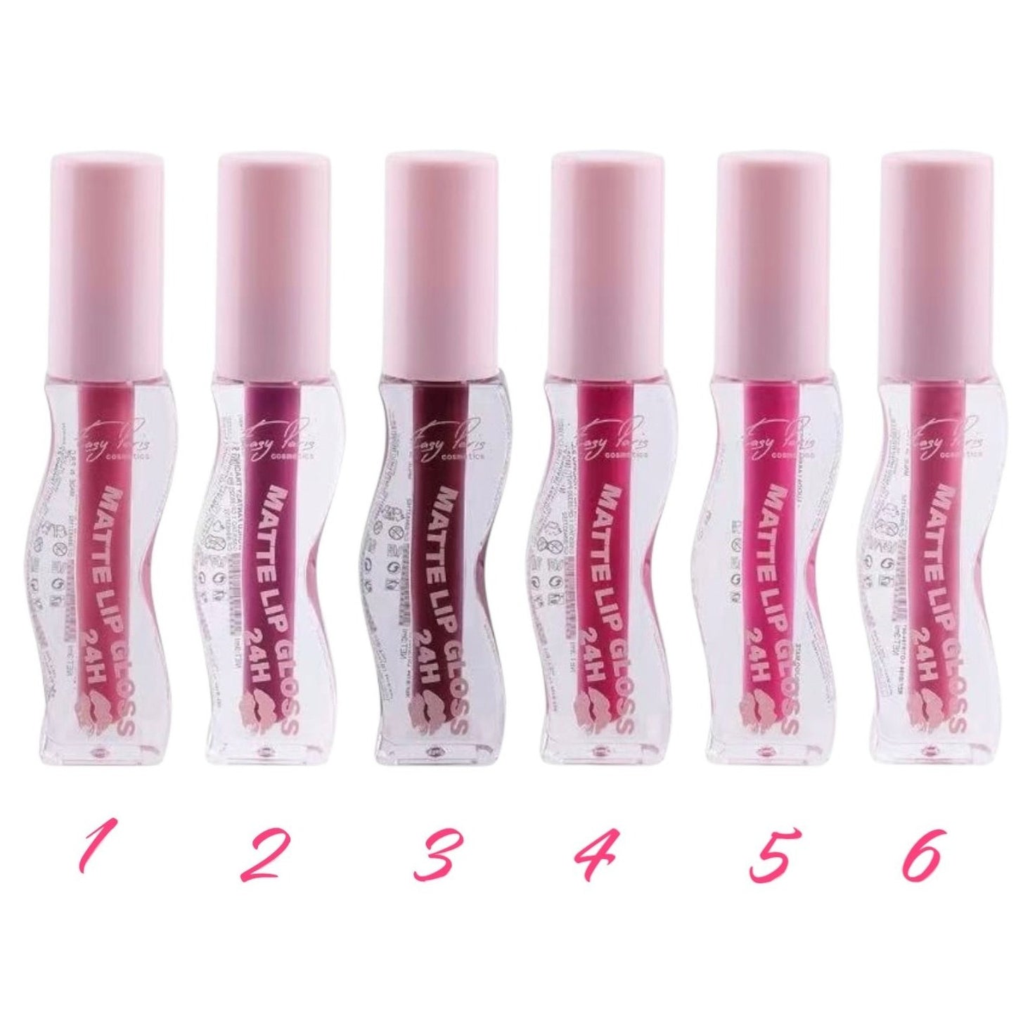 Rouge à Lèvres Liquide Mat 24 H – Ultra Pigmenté, Teintes Intenses Rose et Bourgogne, Fini Doux Mat, Jusqu’à 6 Couleurs Disponibles
