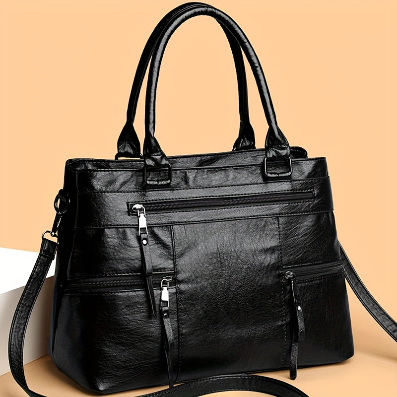 Sac Cabas Femme Vintage Grande Capacité Avec Bandoulière Amovible et Multiples Compartiments