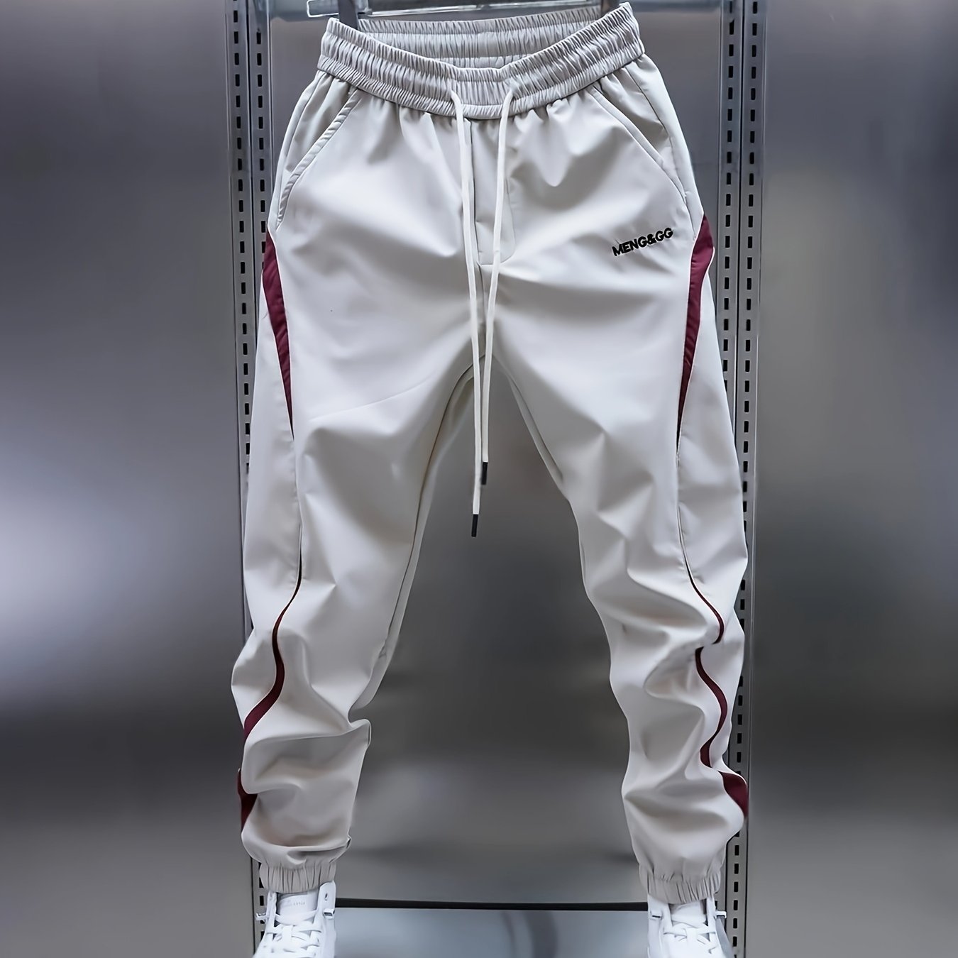 Joggers Homme – Sport, Cordon Élastique, Slim Fit, Noir/Gris/Vert, Style Unique